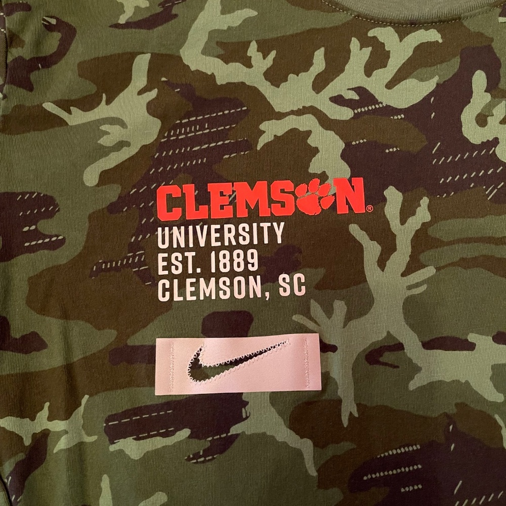 Clemson Tigers - Nike Military Camo Long Sleeve T Shirt - Men's XL - Picture 7 of 12
